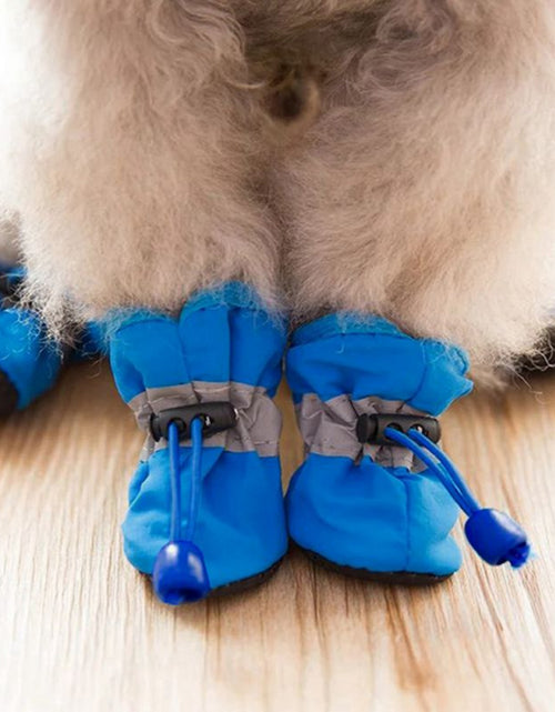 Load image into Gallery viewer, 4pcs/set Waterproof Winter Pet Dog Shoes Anti-slip Rain Snow Boots Footwear Thick Warm For Small Cats Puppy Dogs Socks Booties
