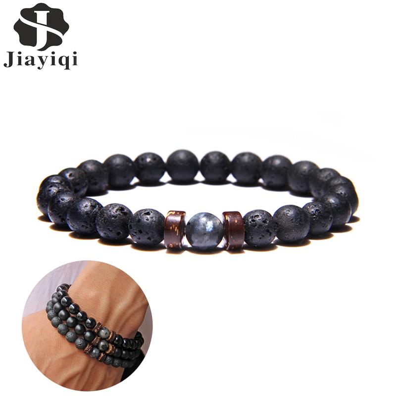 Beads Bracelet for Men Natural Volcanic Stone Bead Tibetan Buddha chakra Lava Stone Diffuser Bracelets Men Fashion New Jewelry