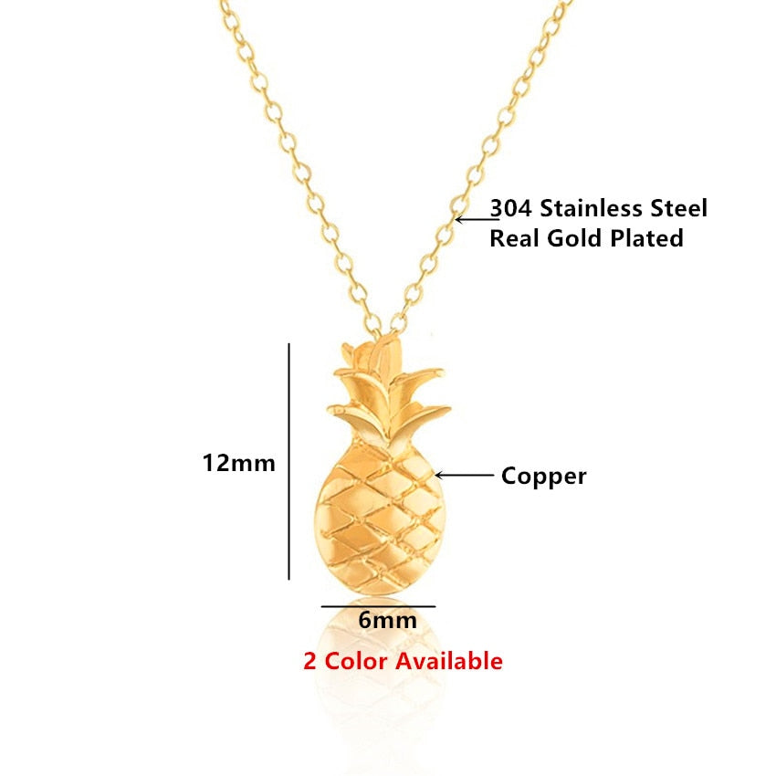 Mini Pineapple Charm Necklace Women Men Fashion Jewelry Summer Fruit Dainty   Ananas Collier Femme 2020