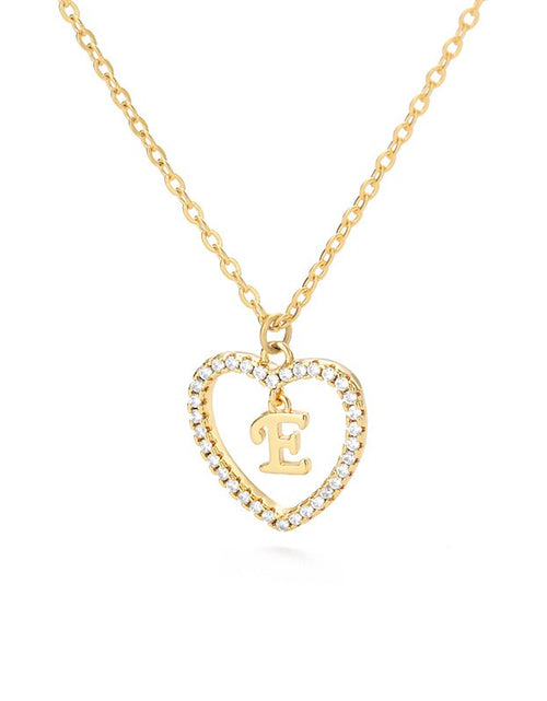 Load image into Gallery viewer, Heart Initial Necklace For Women Hollow Zircon Alphabet Necklaces Letter Pendant 2022 Trend Couple Jewelry Gift collier femme
