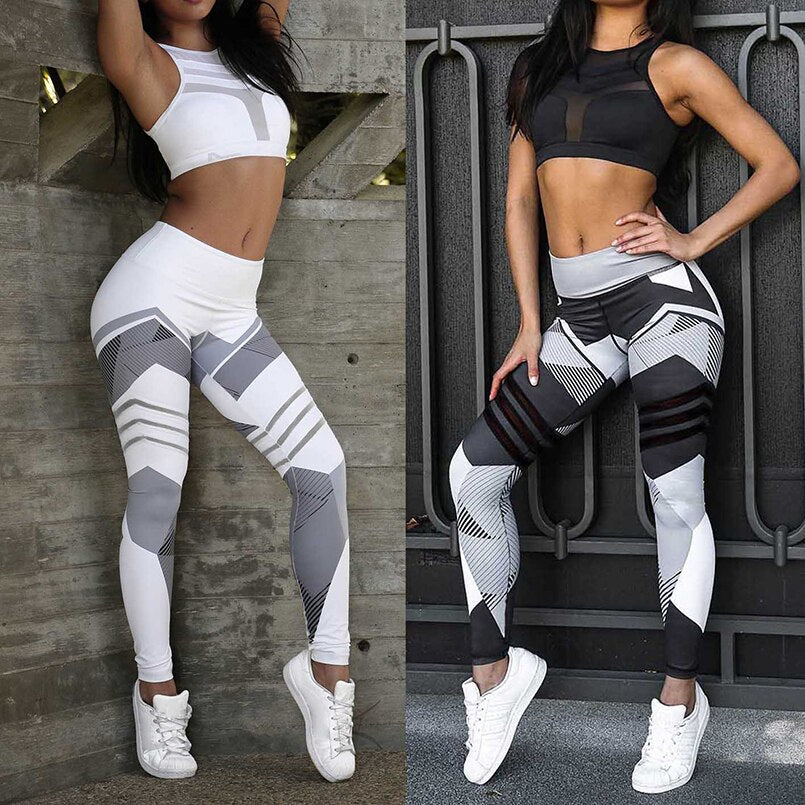 Leggings 2021 Sexy Fitness Yoga Sport Pants Push Up Women Gym Running Jegging Tights High Waist Print Pants Joggers Trousers