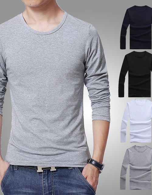 Load image into Gallery viewer, 2022 MRMT men&#39;s T shirt 3 Basic colors Long Sleeve Slim T-shirt young men Pure color tee shirt 3XL size O neck Free Shipping
