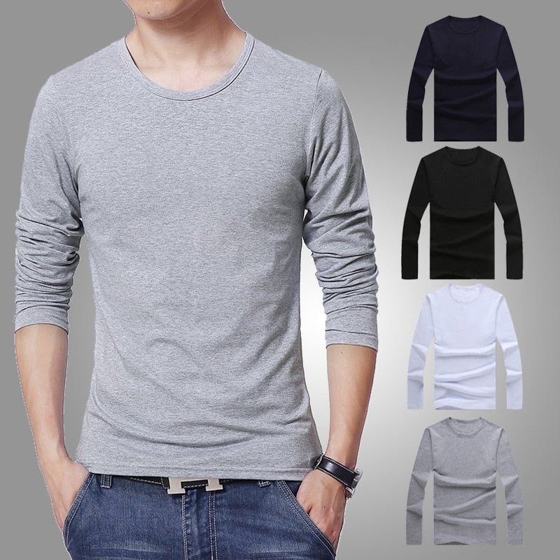 2022 MRMT men&#39;s T shirt 3 Basic colors Long Sleeve Slim T-shirt young men Pure color tee shirt 3XL size O neck Free Shipping