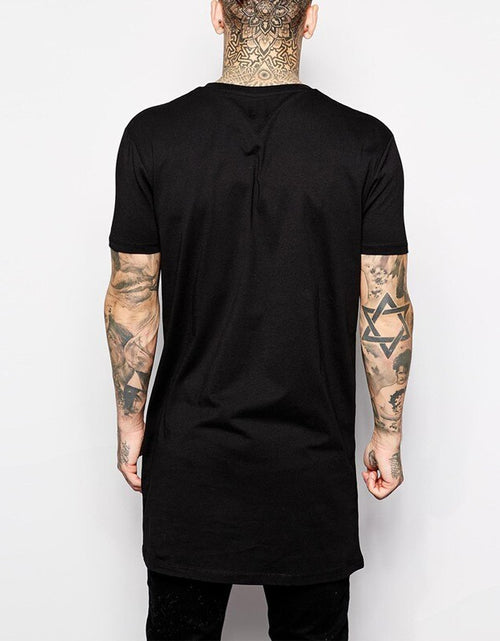 Load image into Gallery viewer, 2022 Brand New Clothing Mens Black Long t shirt Men Tops Hip hop tee T-shirt Men Hiphop Short Sleeve Longline casual Tee shirts
