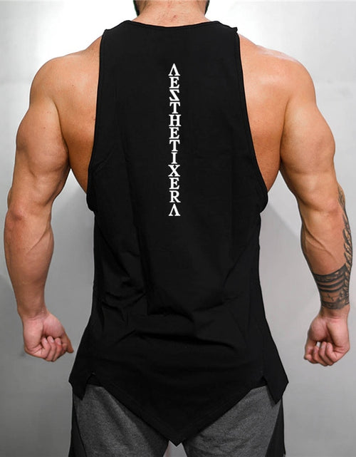 Load image into Gallery viewer, Gym Stringer Clothing Bodybuilding Tank Top Men Fitness Singlet Sleeveless Shirt Solid Cotton Undershirt Muscle Vest
