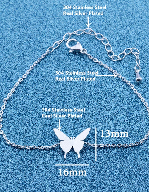 Load image into Gallery viewer, Cute Butterfly Charm Bracelet Femme Kids Jewelry Stainless Steel Hand Chain Animal Bracelets For Women Armbanden Voor Vrouwen
