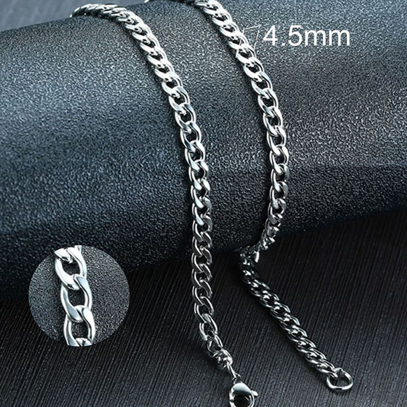 Men&#39;s Cuban Link Chain Necklace Stainless Steel Black Gold Color Male Choker colar Jewelry Gifts for Him