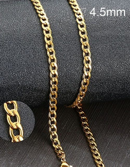 Load image into Gallery viewer, Men&#39;s Cuban Link Chain Necklace Stainless Steel Black Gold Color Male Choker colar Jewelry Gifts for Him
