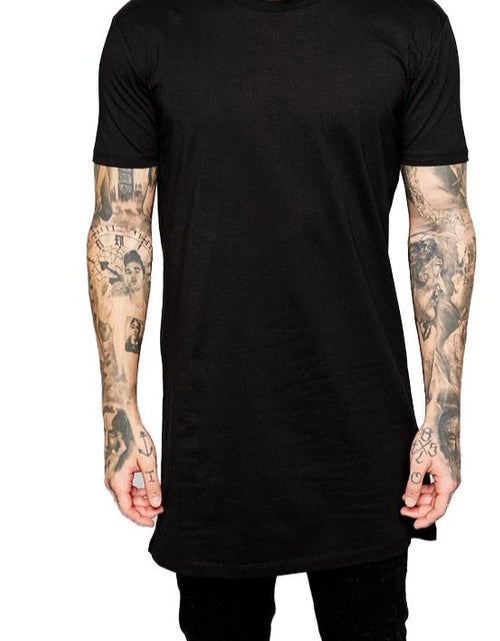 Load image into Gallery viewer, 2022 Brand New Clothing Mens Black Long t shirt Men Tops Hip hop tee T-shirt Men Hiphop Short Sleeve Longline casual Tee shirts
