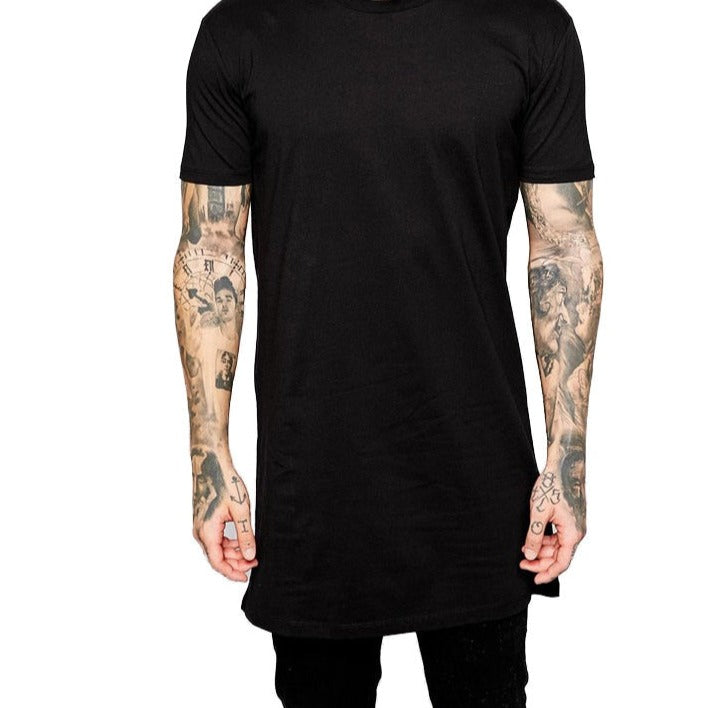 2022 Brand New Clothing Mens Black Long t shirt Men Tops Hip hop tee T-shirt Men Hiphop Short Sleeve Longline casual Tee shirts