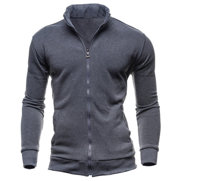 New Men&#39;s No Hoodies Sweatshirts Zipper Stand Collar Men Sweatshirts For Male No Hooded Sweatshirt Man Pullover