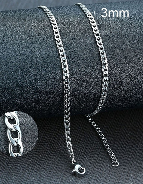 Load image into Gallery viewer, Men&#39;s Cuban Link Chain Necklace Stainless Steel Black Gold Color Male Choker colar Jewelry Gifts for Him
