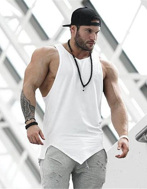 Load image into Gallery viewer, Gym Stringer Clothing Bodybuilding Tank Top Men Fitness Singlet Sleeveless Shirt Solid Cotton Undershirt Muscle Vest
