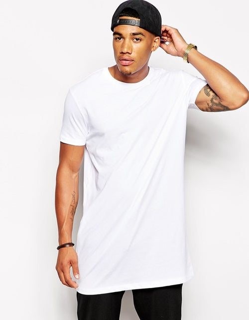 Load image into Gallery viewer, 2022 Brand Mens T-Shirt White Long Hip Hop StreetWear Men T Shirt Extra Long Length Tee Tops Longline For Male Clothing Tshirts
