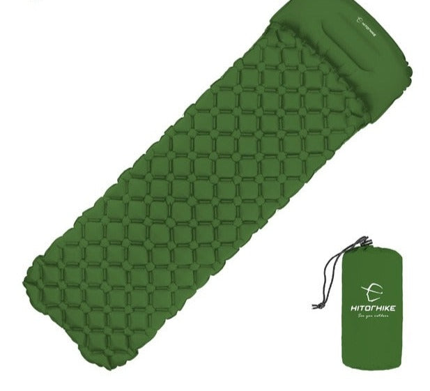 Outdoor Sleeping Pad Camping Inflatable Mattress with Pillows Travel Mat Folding Bed Ultralight Air Cushion Hiking Trekking