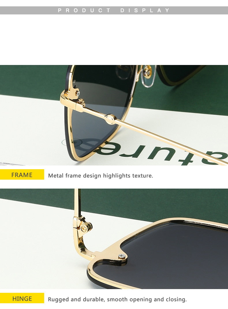 2023 New Fashion Lady Oversize Rimless Square Bee Sunglasses Women Men Small Glasses Gradient Sun Glasses Female UV400