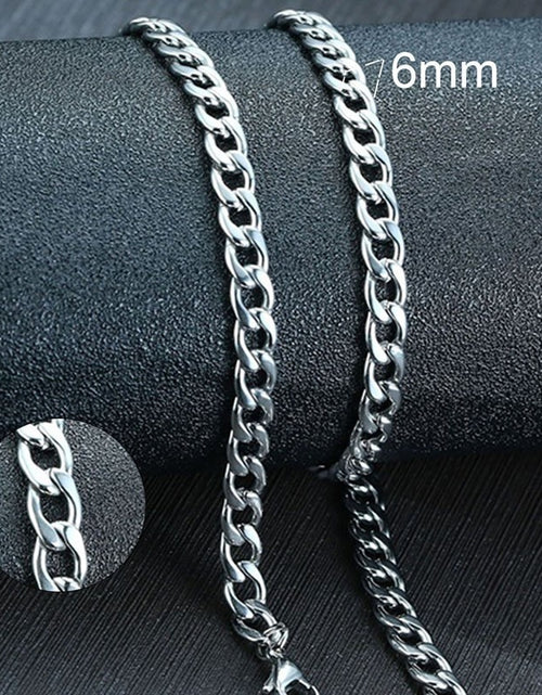 Load image into Gallery viewer, Men&#39;s Cuban Link Chain Necklace Stainless Steel Black Gold Color Male Choker colar Jewelry Gifts for Him
