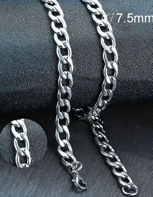 Load image into Gallery viewer, Men&#39;s Cuban Link Chain Necklace Stainless Steel Black Gold Color Male Choker colar Jewelry Gifts for Him
