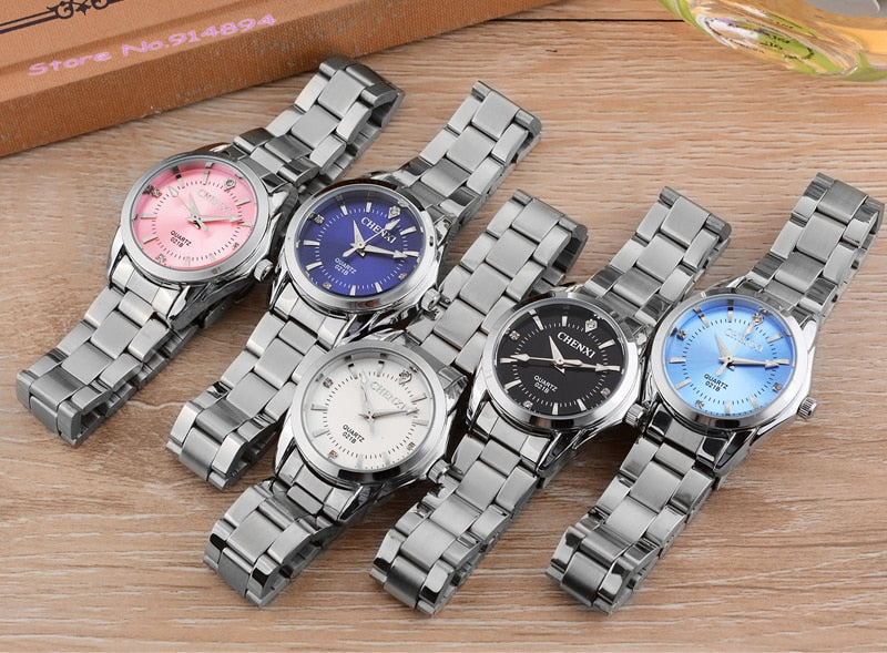 6 Colors CHENXI Brand Watch Luxury Women&#39;s Casual Watches Waterproof Watch Women Fashion Dress Rhinestone WristWatch CX021B