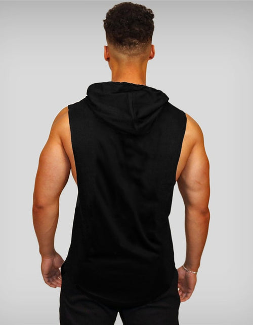 Load image into Gallery viewer, Muscleguys Gym Clothing Mens Bodybuilding Hooded Tank Top Cotton Sleeveless Vest Sweatshirt Fitness Workout Sportswear Tops Male
