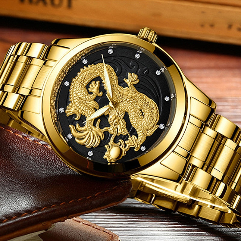 2023 New Golden Casual Steel Fashion Quartz Watch Mens Watches Top Brand Luxury Waterproof Clock Luminous Relogio Masculino