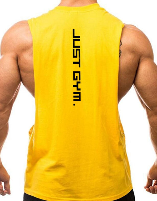 Load image into Gallery viewer, Just Gym Clothing Fitness Mens Sides Cut Off T-shirts Dropped Armholes Bodybuilding Tank Tops Workout Sleeveless Vest
