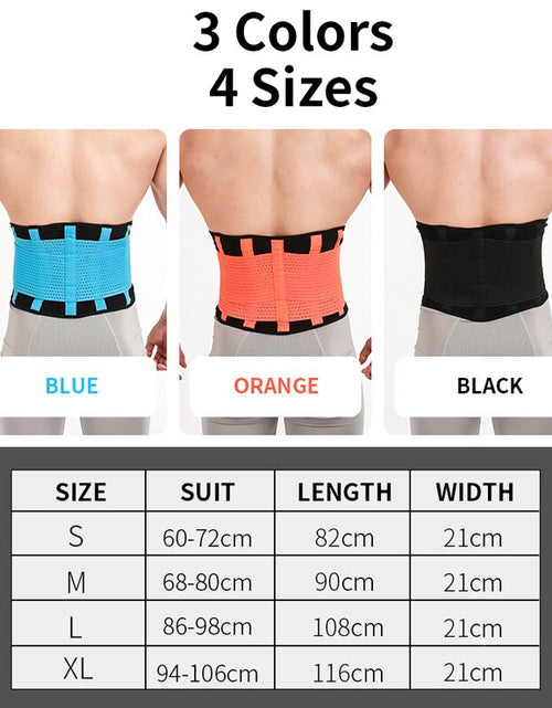 Load image into Gallery viewer, Waist Support Belt Back Waist Trainer Trimmer Belt Gym Waist Protector Weight Lifting Sports Body Shaper Corset Faja Sweat
