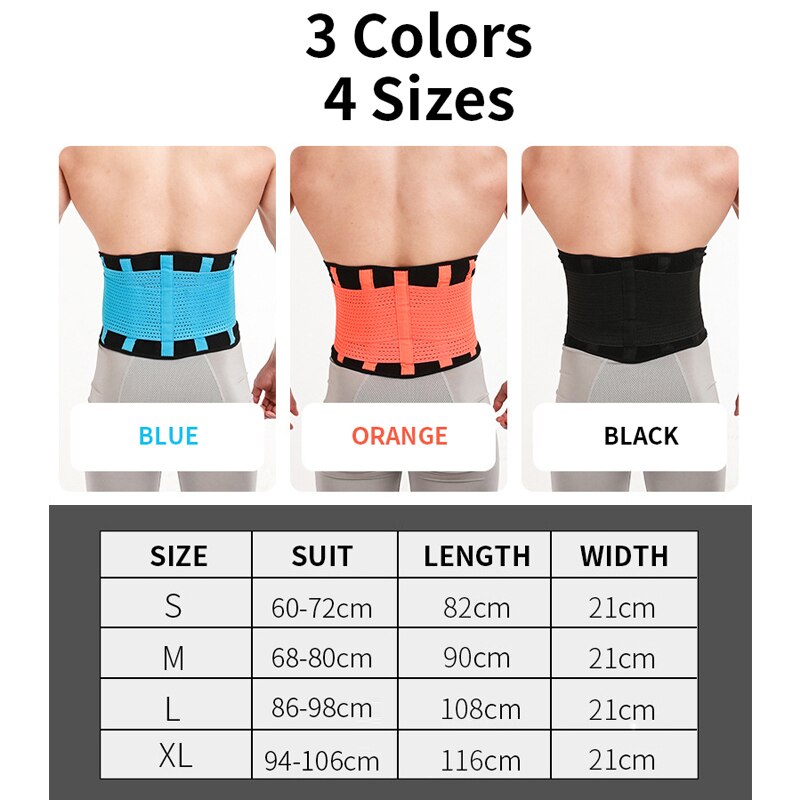 Waist Support Belt Back Waist Trainer Trimmer Belt Gym Waist Protector Weight Lifting Sports Body Shaper Corset Faja Sweat