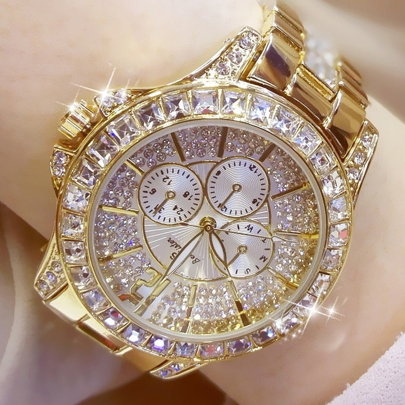 2023 Women Watches Quartz Diamond Luxury Watch Fashion Top Brand Wristwatch Fashion Watch Ladies Crystal Jewelry Rose Gold Watch