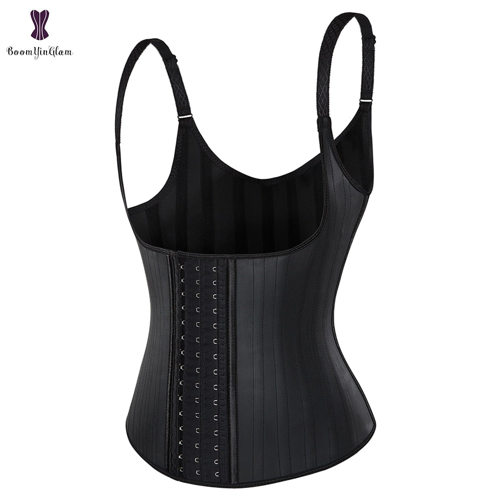 Latex Body Slimming Shapewear Vest Waist Trainer Sweat Sport Shaper Belly Sheath Modeling Straps Steel Boned Posture Shaper Belt