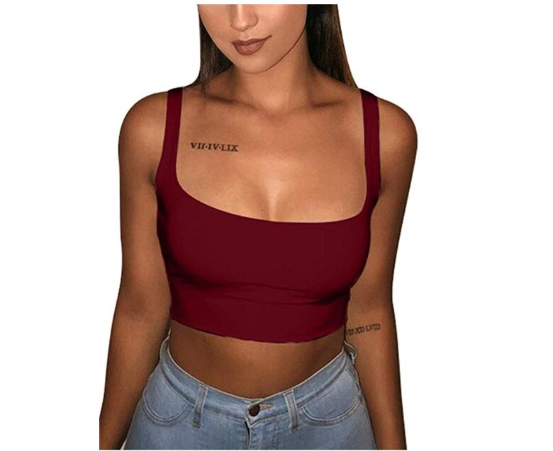 Women Sexy Crop Top Tank Summer Causal Vest Beach Sleeveless T-Shirt  Sports Holiday Tank Top 7 Colors