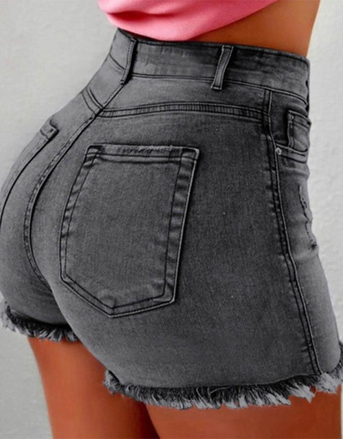 Load image into Gallery viewer, Summer Hot Shorts Women Jeans High Waist Jeans Short for Women Fringe Frayed Ripped Denim Hot Shorts pantalones vaqueros mujer
