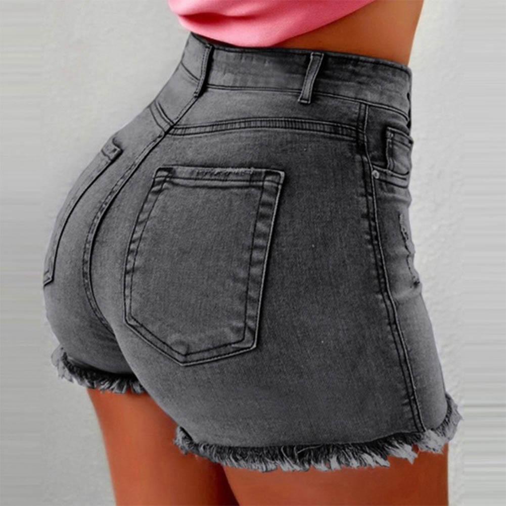 Summer Hot Shorts Women Jeans High Waist Jeans Short for Women Fringe Frayed Ripped Denim Hot Shorts pantalones vaqueros mujer