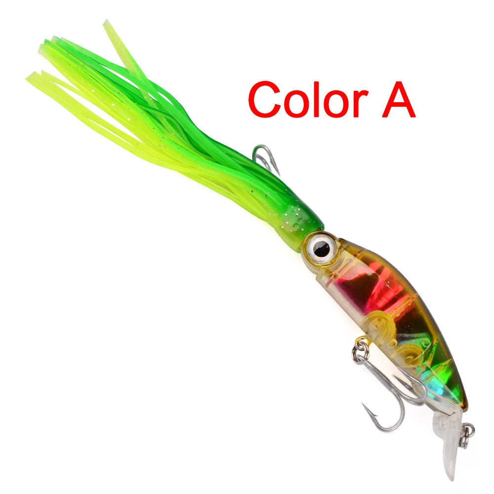 1pcs Hard Fishing Lure Fish Bait 18g 10cm Squid High Carbon Steel Hook Octopus Crank For Artificial Tuna Sea Allure Tool