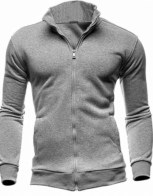 Load image into Gallery viewer, New Men&#39;s No Hoodies Sweatshirts Zipper Stand Collar Men Sweatshirts For Male No Hooded Sweatshirt Man Pullover
