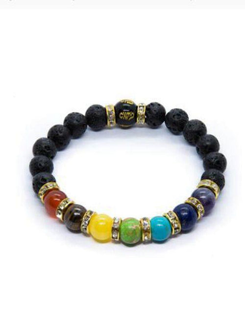 Load image into Gallery viewer, Beads Bracelet for Men Natural Volcanic Stone Bead Tibetan Buddha chakra Lava Stone Diffuser Bracelets Men Fashion New Jewelry
