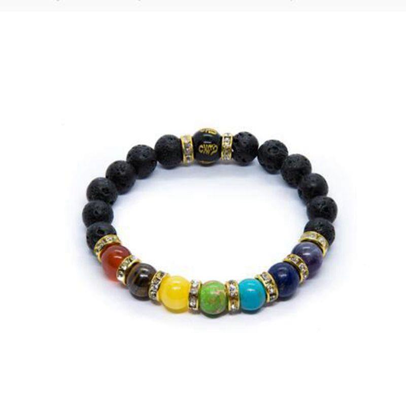 Beads Bracelet for Men Natural Volcanic Stone Bead Tibetan Buddha chakra Lava Stone Diffuser Bracelets Men Fashion New Jewelry