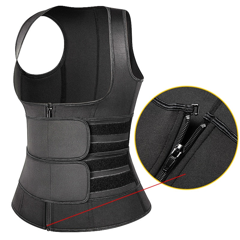 Waist Trainer Body Shaper for Women Plus Size 2 Straps Steel Bones Workout Sauna Trimmer Neoprene Slimming Exercise Corset Tops