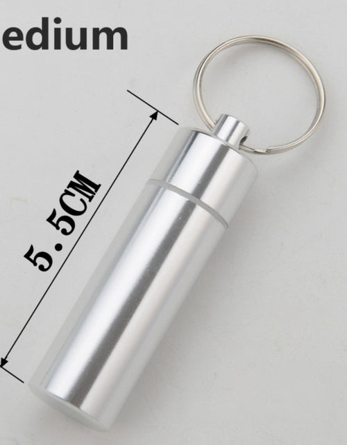 Load image into Gallery viewer, Waterproof Aluminum Pill Box Case Bottle Cache Drug Holder for Traveling Camping Container Keychain Medicine Box Health Care
