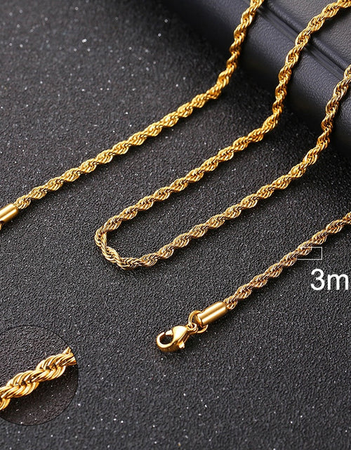 Load image into Gallery viewer, Cuban Chain Necklace for Men Women, Basic Punk Stainless Steel Curb Link Chain Chokers,Vintage Gold Tone Solid Metal Collar
