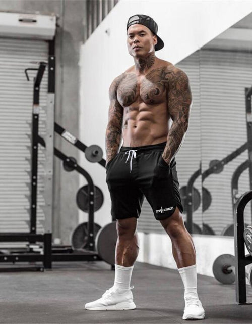 Load image into Gallery viewer, Summer Brand Mesh Quick Dry Fitness Shorts Men Gym Knee Length Bodybuilding Active Shorts Joggers Workout Sweat Short Pants
