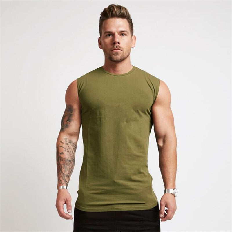 2020 Gym Workout Sleeveless Shirt Tank Top Men Bodybuilding Clothing Fitness Mens Sportwear Vests Muscle Men Tank Tops