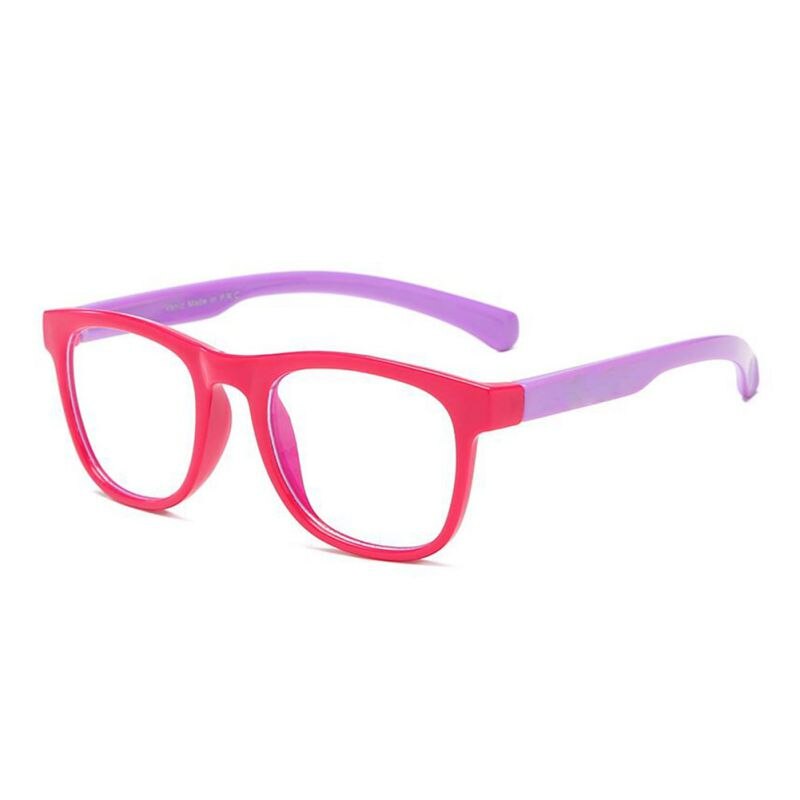 Children Bendable Silicone Anti-blue Light Glasses Flexible One-piece Safe Eyeglasses Plain Mirror Goggles Eyewear Frame