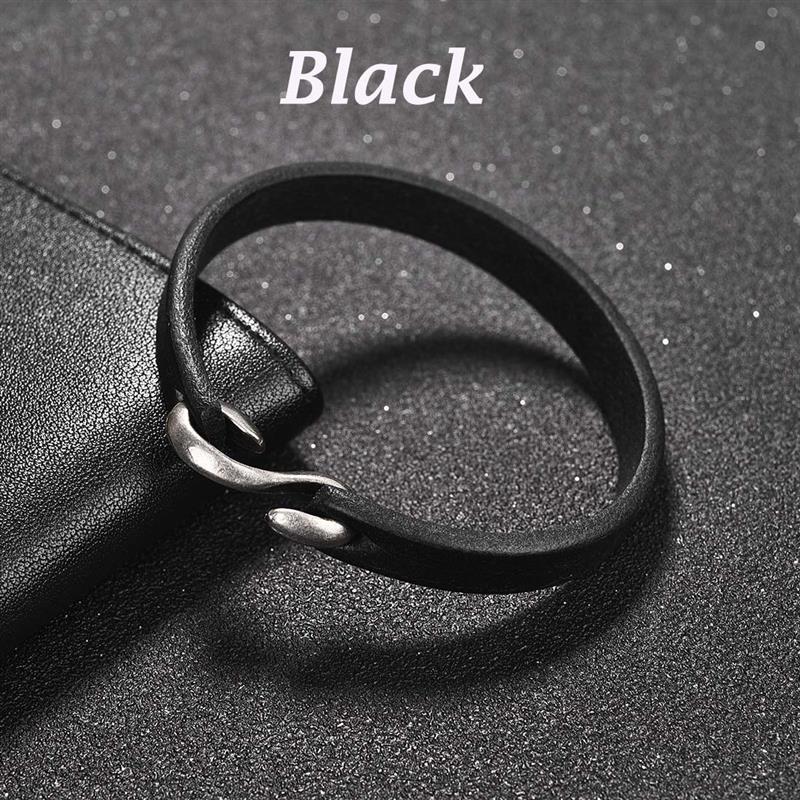 Men Bracelet Genuine Leather Bangle Retro Cuff Bracelet Classic Hooks Wristband Men Women Jewelry Gifts