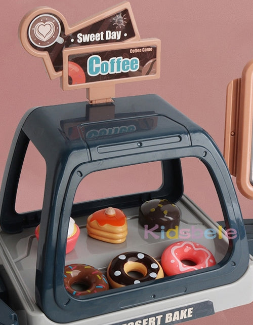 Load image into Gallery viewer, Kids Coffee Machine Toy Set Kitchen Toys Simulation Food Bread Coffee Cake Pretend Play Shopping Cash Register Toys For Children
