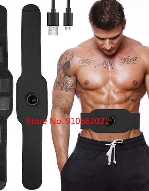 Load image into Gallery viewer, Body Abdominal Muscle Trainer Stimulator EMS Fitness Belt Electronic Toning Slimming Belts Abdomen Waist Support OK Fabrics
