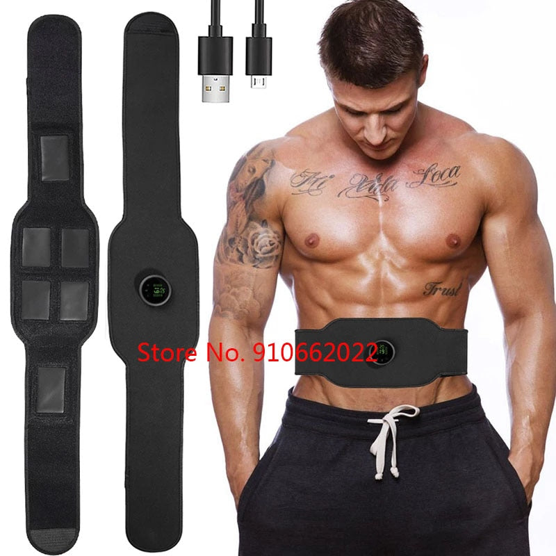 Body Abdominal Muscle Trainer Stimulator EMS Fitness Belt Electronic Toning Slimming Belts Abdomen Waist Support OK Fabrics