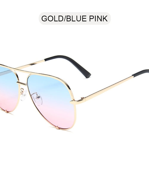 Load image into Gallery viewer, Sunglasses Women Fashion Alloy Pilot Sun Glasses Men Gradient Lens Driving Shades Ladies UV400
