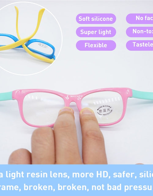 Load image into Gallery viewer, 2022 TR90 Round Blue Light Kids Glasses Silicone Flexible Optical Frame Boys Girls Computer Transparent Blocking Eyeglasses
