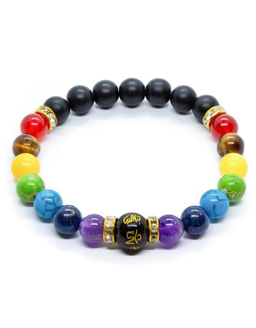 Load image into Gallery viewer, Beads Bracelet for Men Natural Volcanic Stone Bead Tibetan Buddha chakra Lava Stone Diffuser Bracelets Men Fashion New Jewelry
